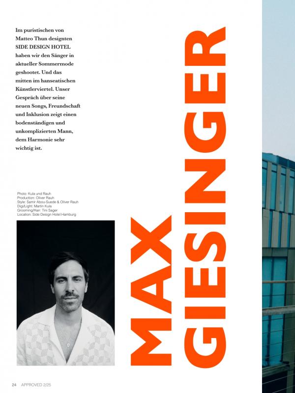 Tini Sager - Max Giesinger Oliver Rauh Approved Magazin - artistspool.com